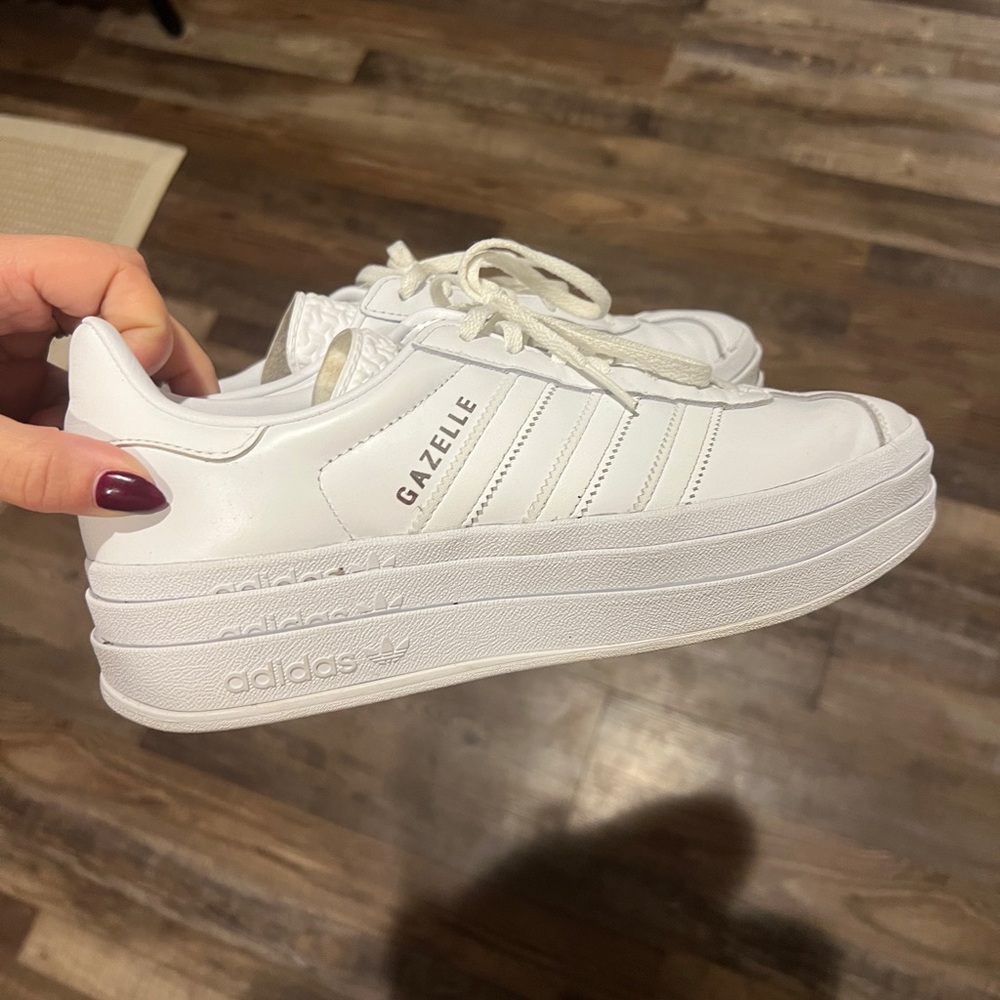 Adidas gazelle white sneakers